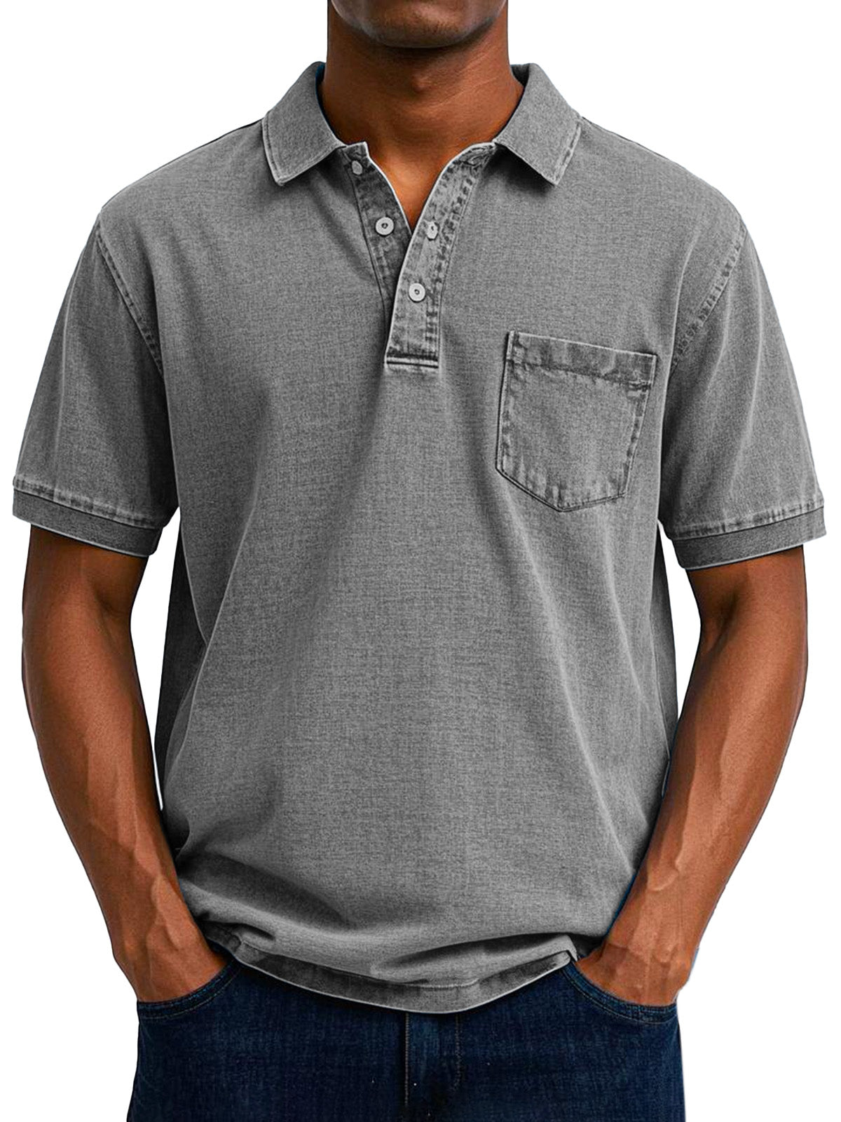 Henrik - Vintage Afslappet Poloskjorte til Mænd med Tidløs Retro-Charm