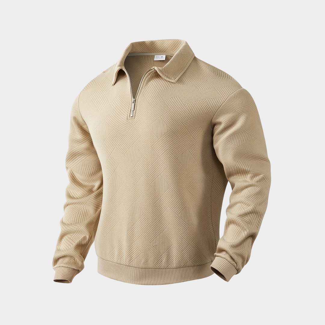 Variant image for Victor - Geometrisk Print Sweater Med Kvarte Zip, Varm Og Åndbar-7