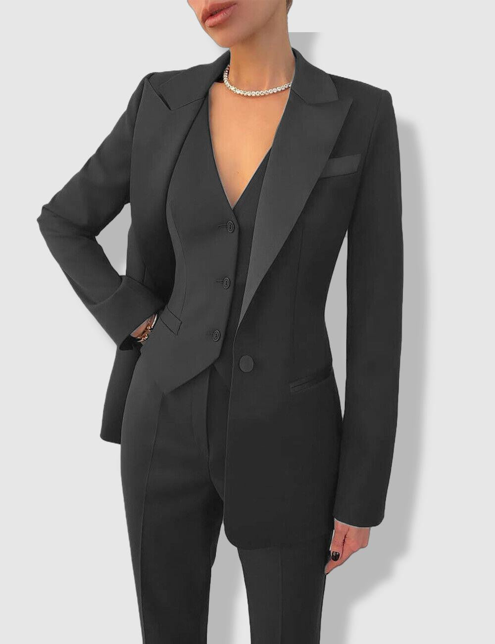Variant image for Skræddersyet Dame Suit - Elegant Blazer og Bukser i Premium Uldblanding-1