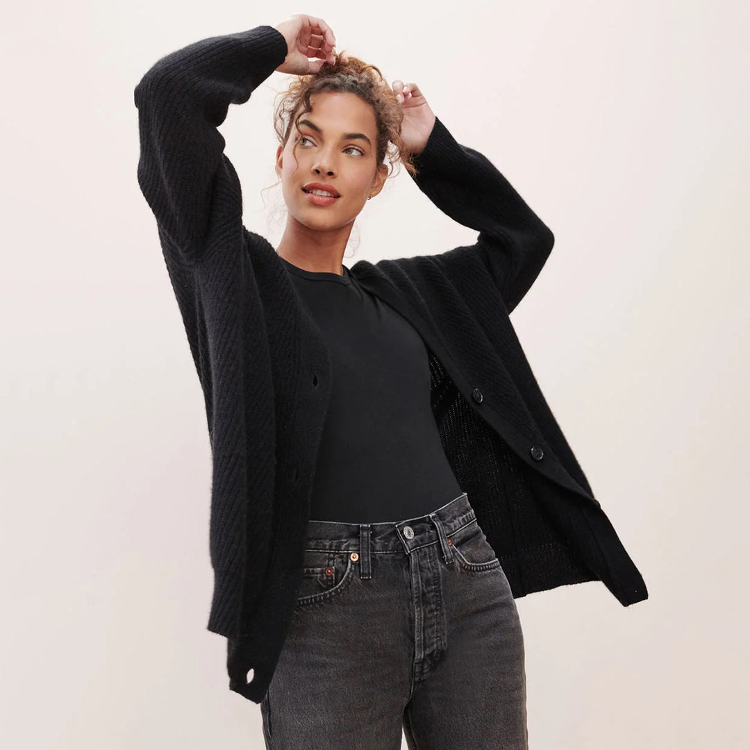 Oversized Cashmere Cardigan til Kvinder - 100% Blødt Cashmere og Ultimativ Komfort-3