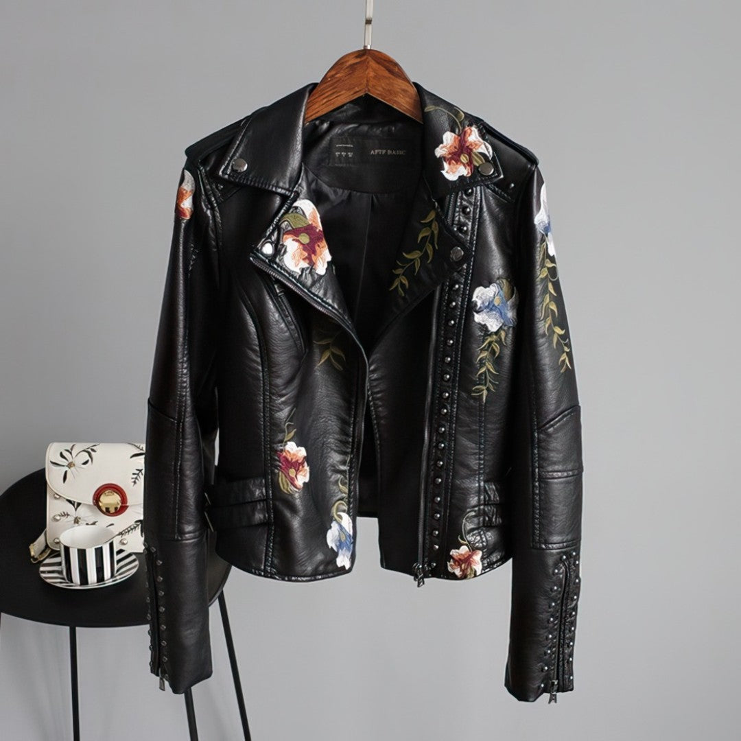 MADELENE – Blomstrende Bikerjakke