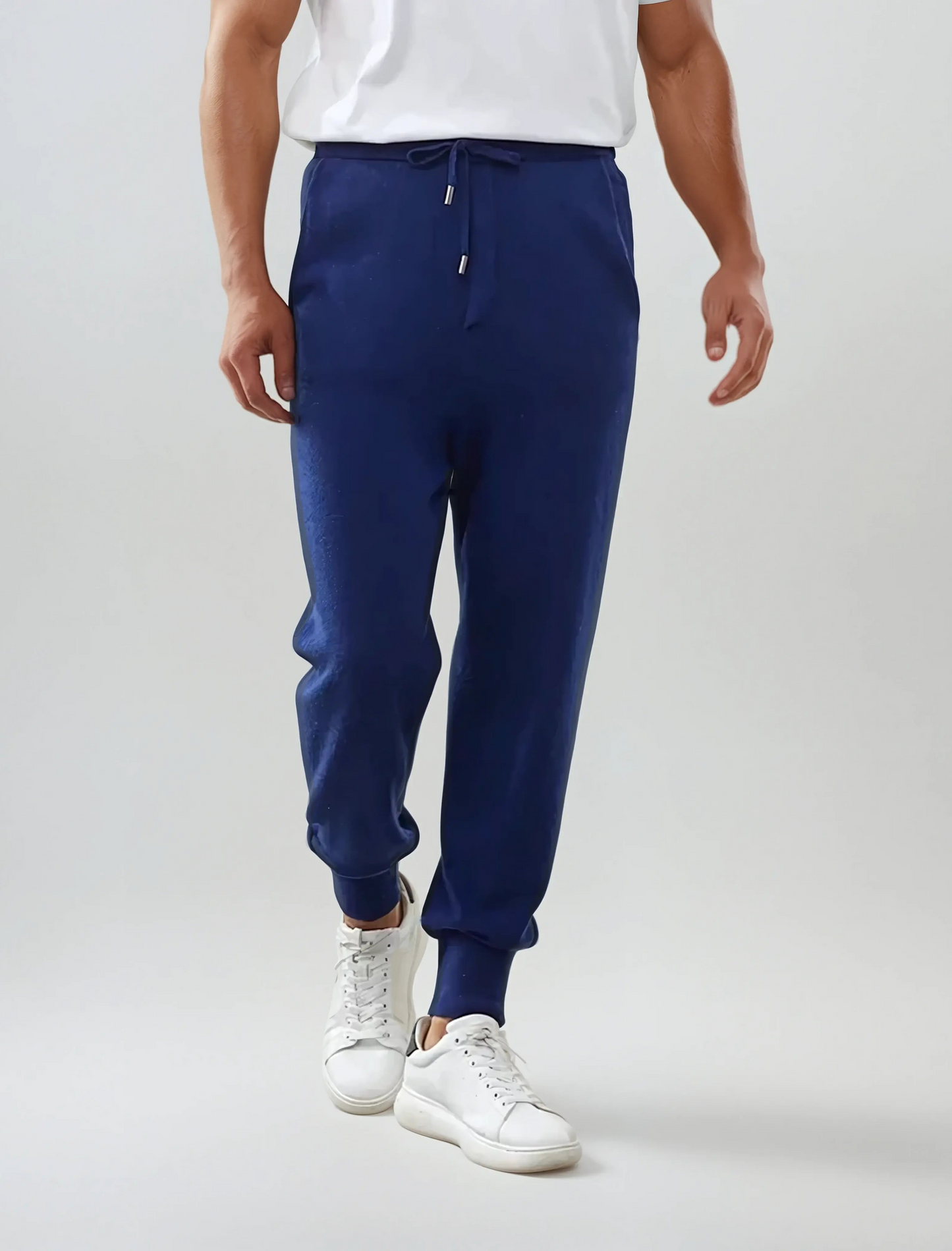 Cashmere Sweatpants I Blå - Luksuriøs Komfort med Åndbart Stof