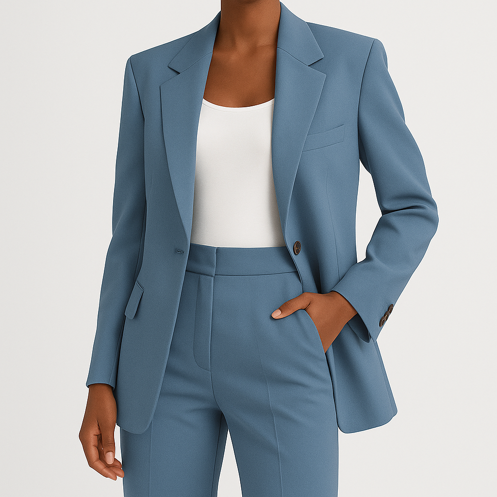 Elegant Blazer Og Bukser Sæt Til Moderne Kvinder - Komfortabelt, Slankt Design