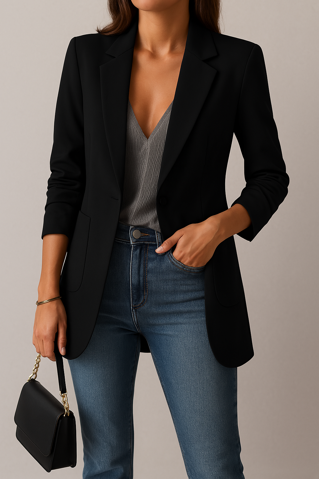 Sigrid – Lang, figursyet blazer til kvinder