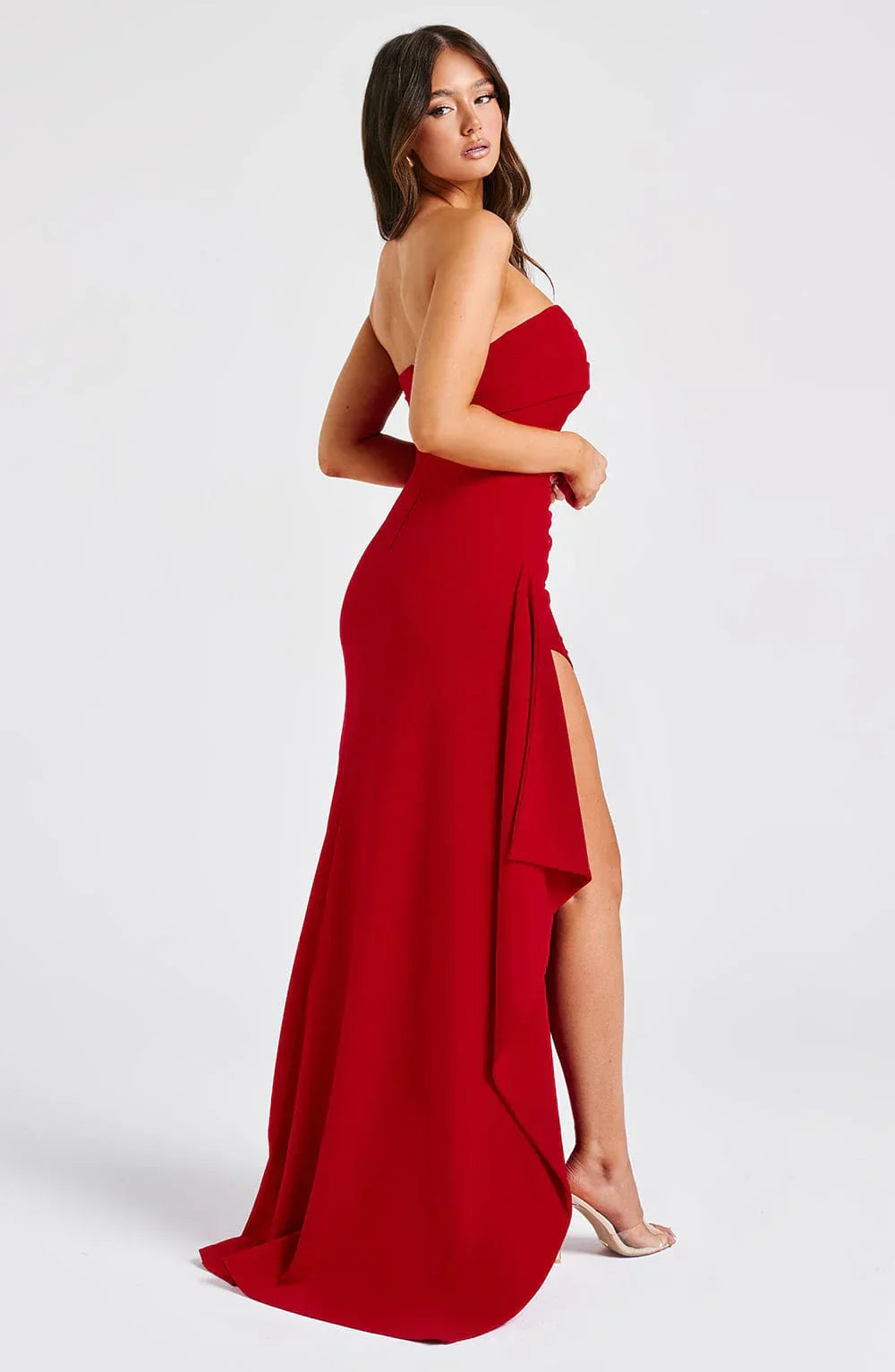 Elegant Bodycon Maxikjole med Høj Slids til Kvinder - Figurflatterende Design