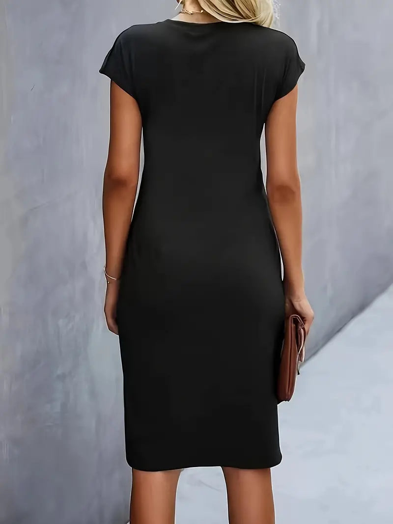 Katrien - Elegant Midi Kjole med Flatterende Pasform