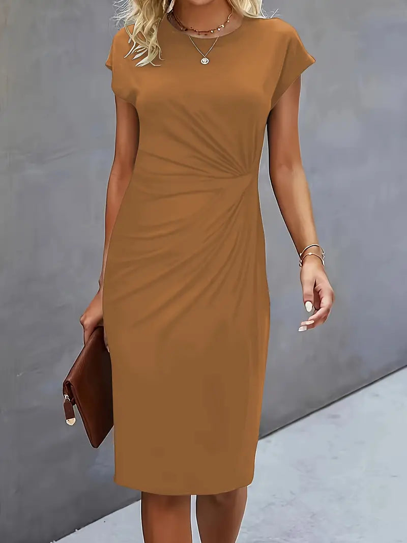 Katrien - Elegant Midi Kjole med Flatterende Pasform