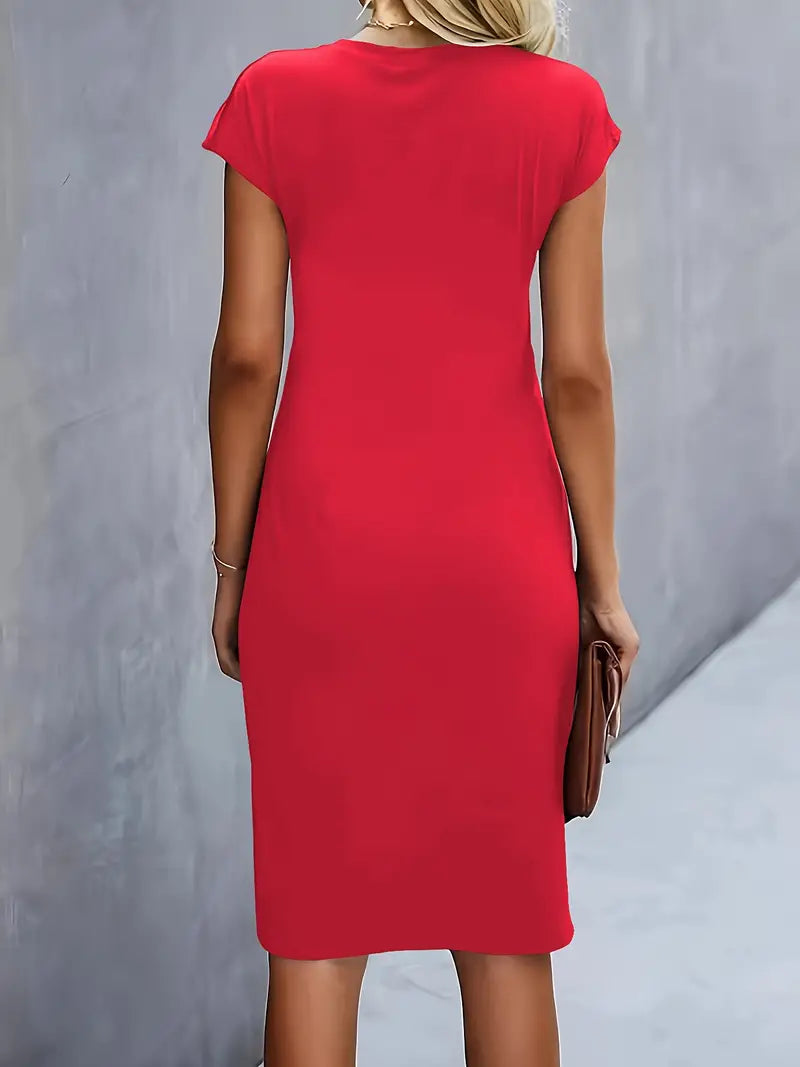 Katrien - Elegant Midi Kjole med Flatterende Pasform