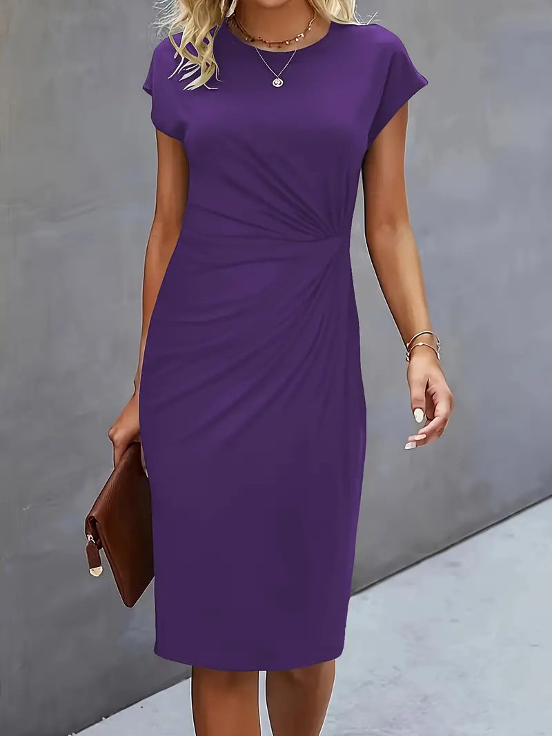 Katrien - Elegant Midi Kjole med Flatterende Pasform