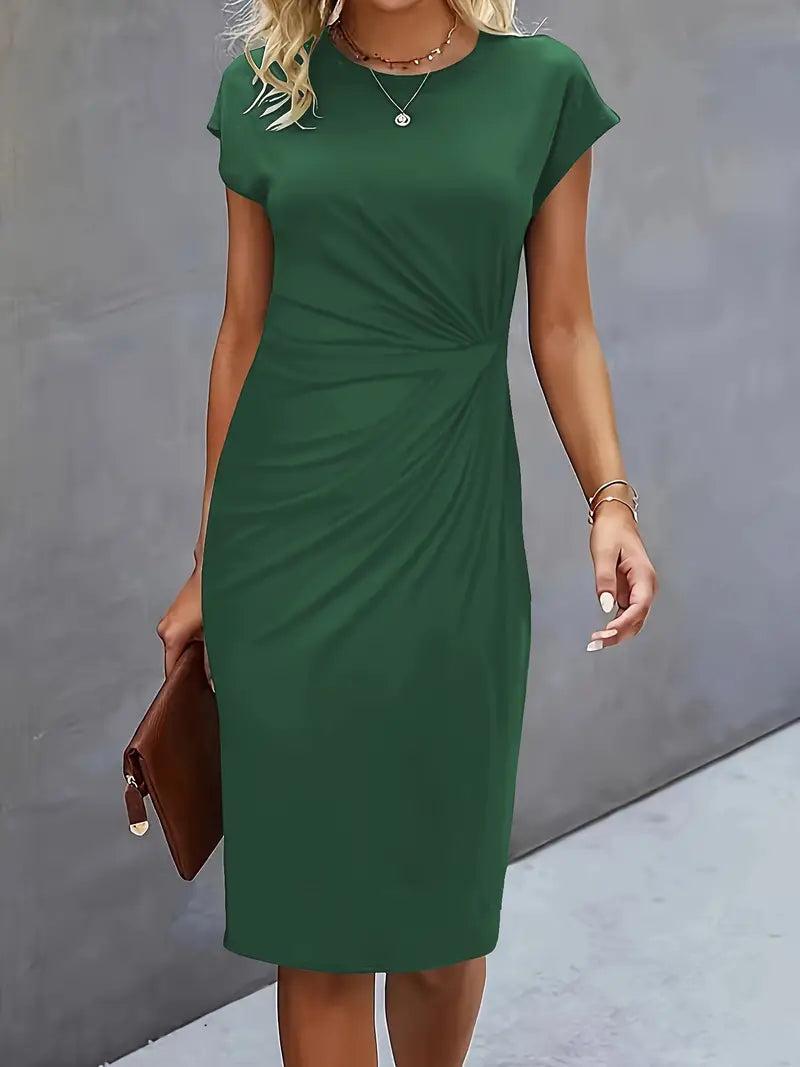 Katrien - Elegant Midi Kjole med Flatterende Pasform