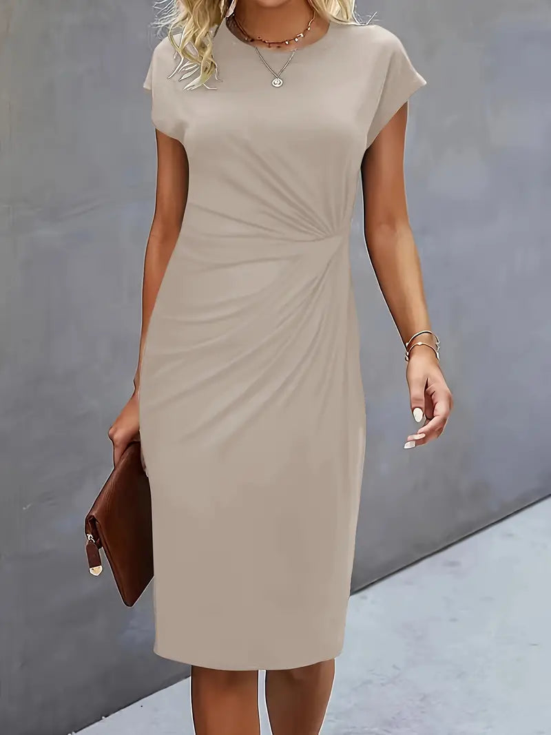 Katrien - Elegant Midi Kjole med Flatterende Pasform