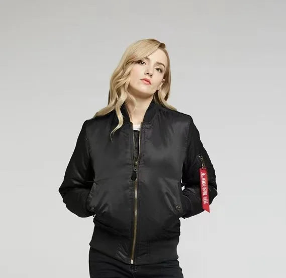 Klassisk MA-1 Bomber Jakke Dame - Vind- og Vandafvisende, Tidløst Design