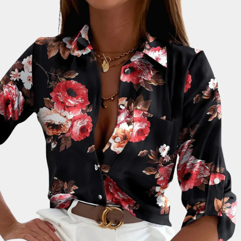 Liv – Elegant Damebluse med Krave