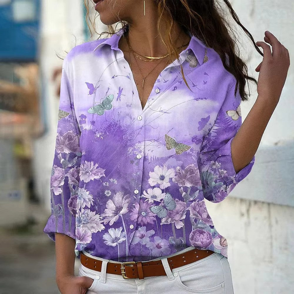 Elvira – Let Bluse med Print til Kvinder