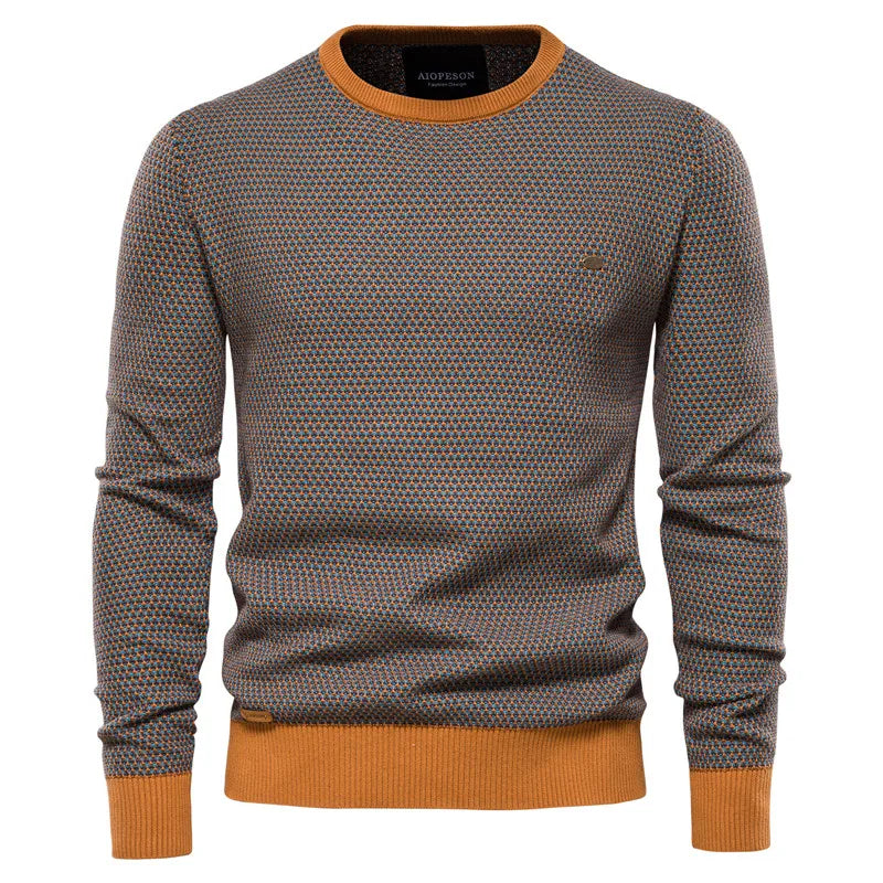 CALVOR – Ternet herrepullover i blød bomuld med slim fit