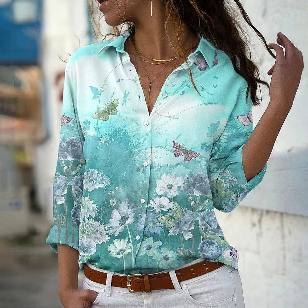 Elvira – Let Bluse med Print til Kvinder
