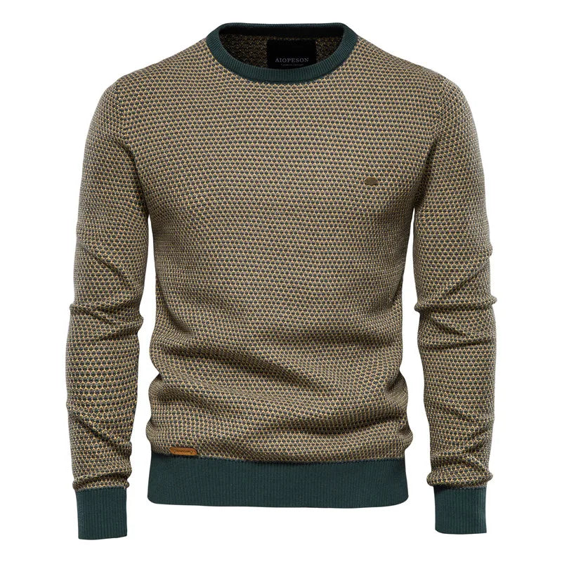 CALVOR – Ternet herrepullover i blød bomuld med slim fit