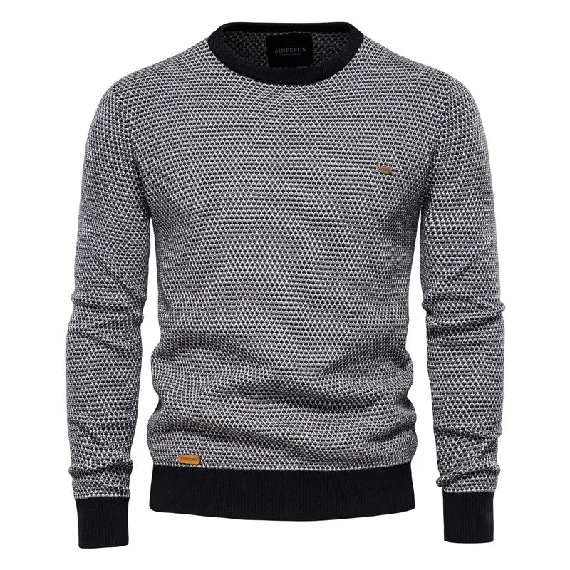 CALVOR – Ternet herrepullover i blød bomuld med slim fit