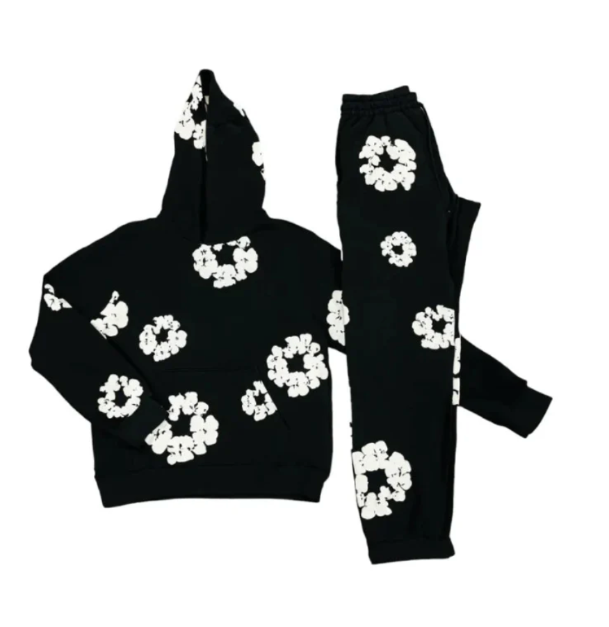 FLORVIBE – Unisex blomster-træningssæt i blødt materiale og farverigt design