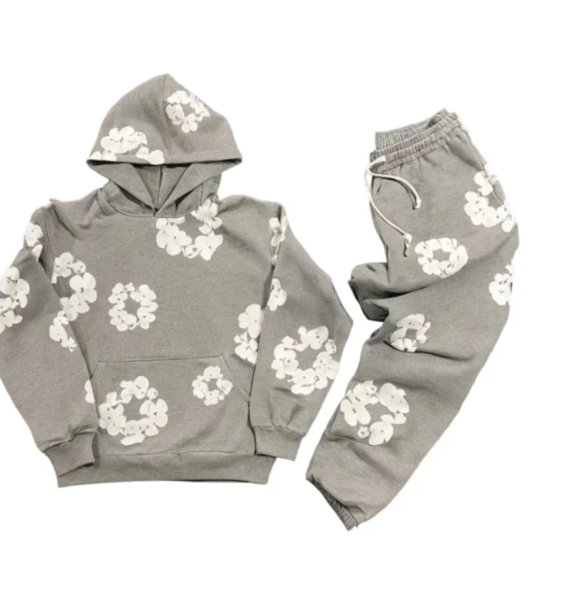 FLORVIBE – Unisex blomster-træningssæt i blødt materiale og farverigt design