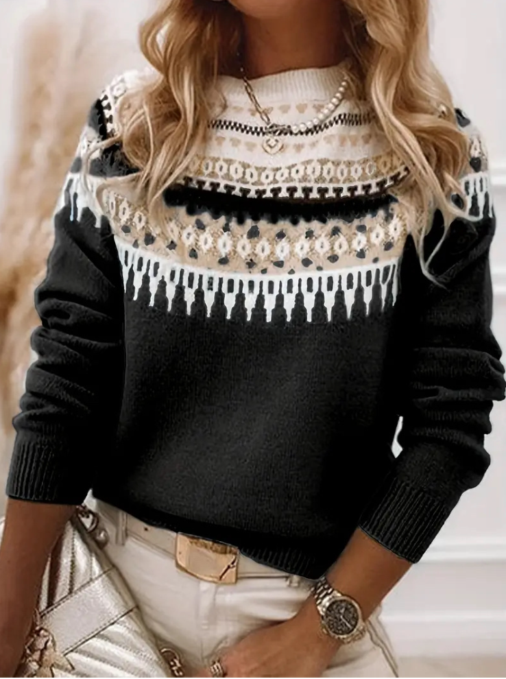 Olivia - Strikket Sweater med Flatterende Pasform og Tidløs Stil til Kvinder