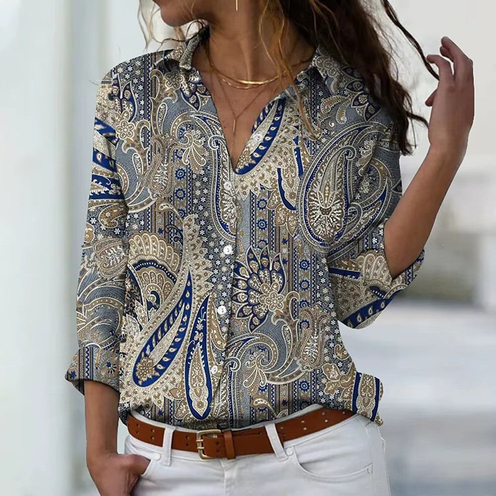 Elvira – Let Bluse med Print til Kvinder