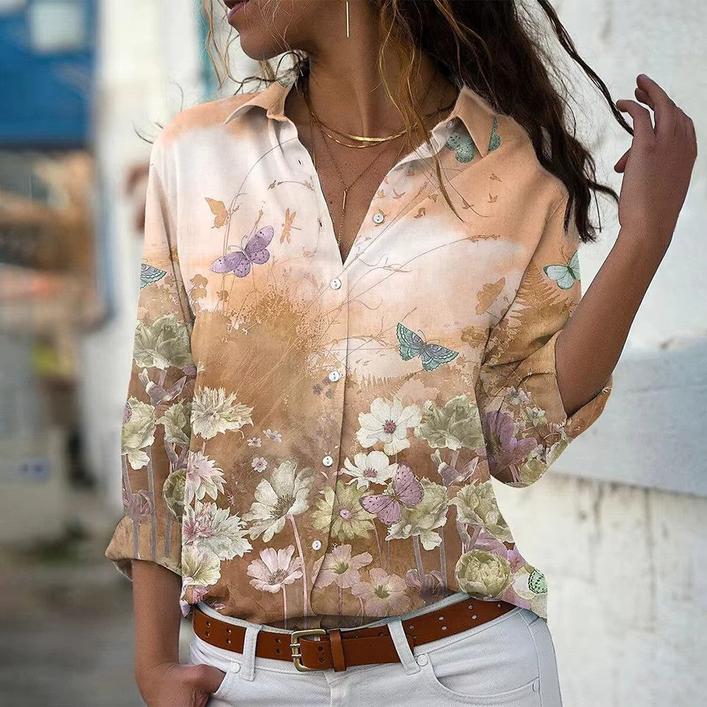 Elvira – Let Bluse med Print til Kvinder