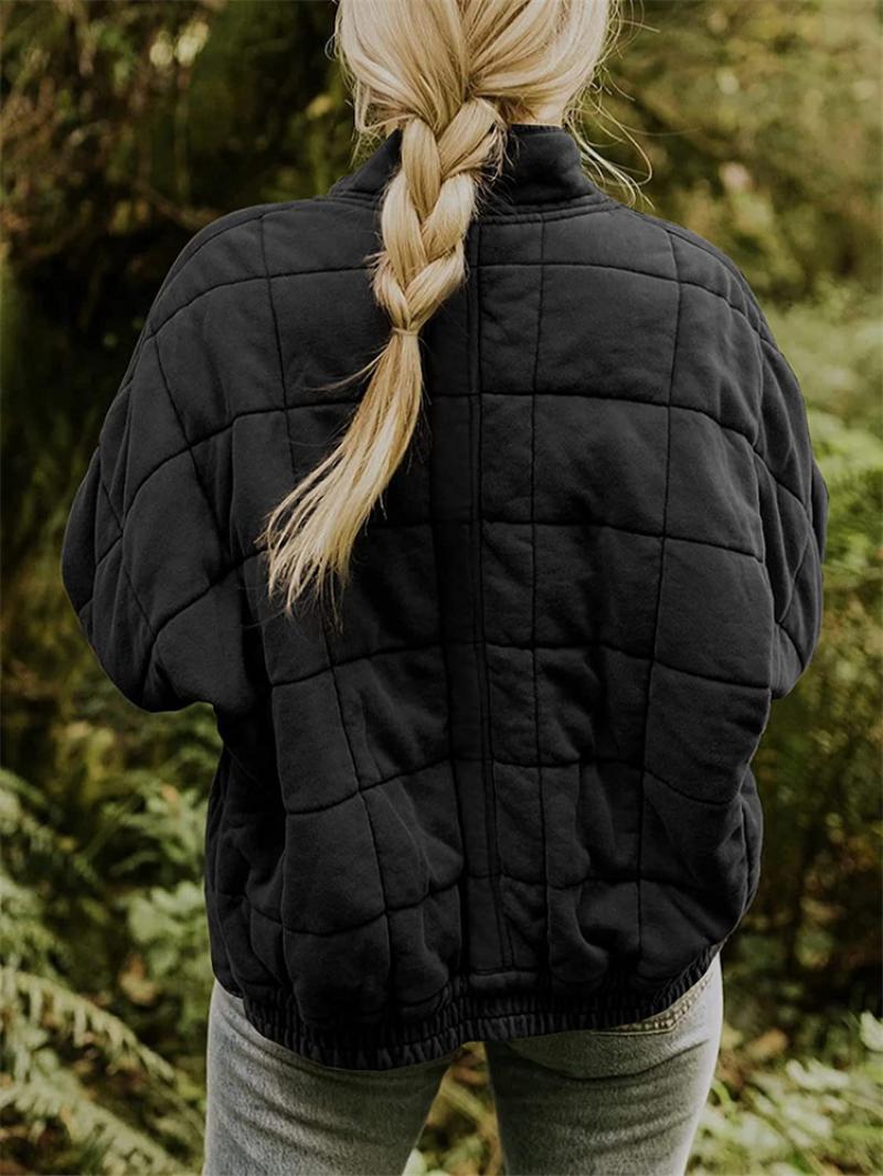 ELVINA – Quiltet Jakke med Lynlås