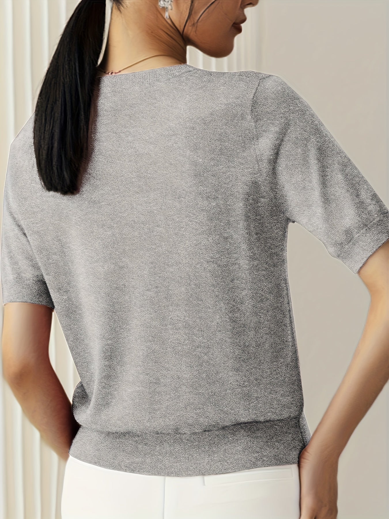 Trendy Casual T-Shirt Med Korte Ærmer - Letvægtsdesign Til Forår og Sommer