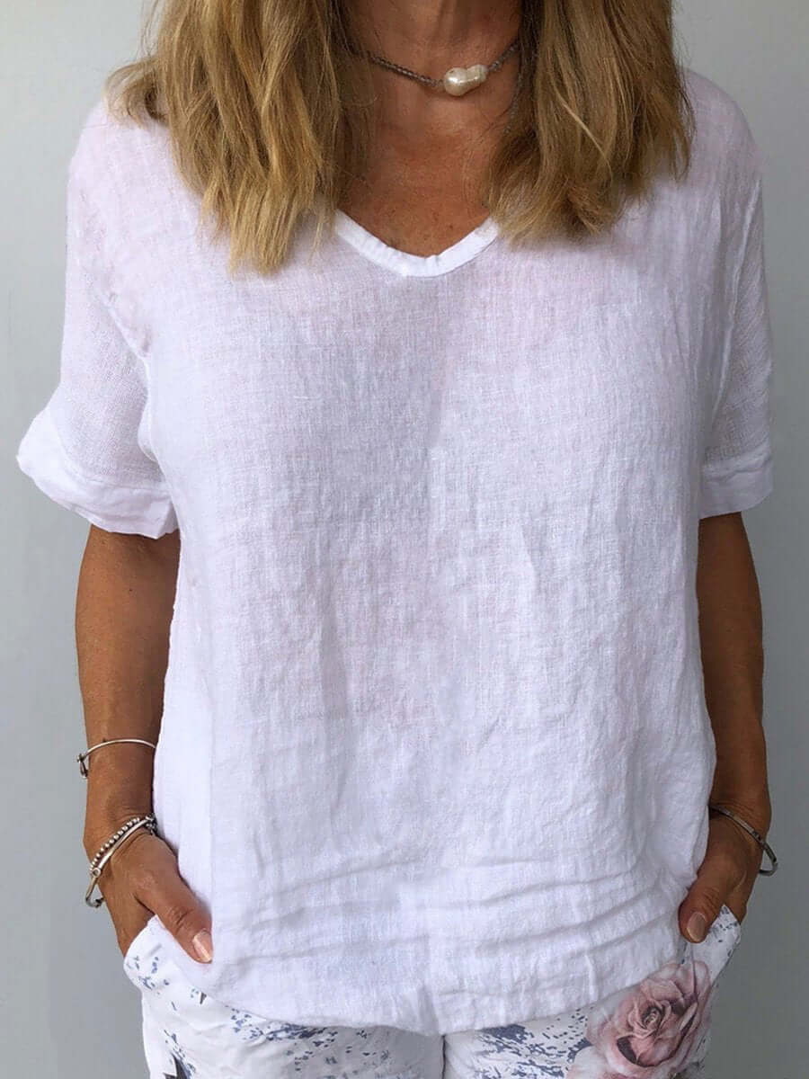 Elegant Katoenen Linnen Tanktoppe Dame - Letvægts, Åndbar & Bæredygtig Toppe til Damer-2