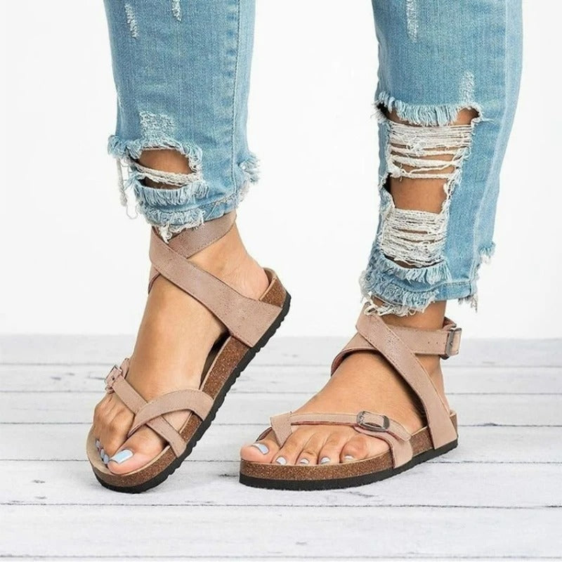 SOLÈNE – Sandaler i Elegant Faux Læder med Justerbar Spænde