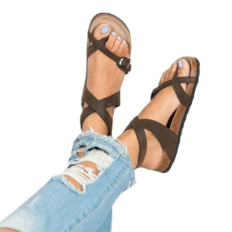 SOLÈNE – Sandaler i Elegant Faux Læder med Justerbar Spænde