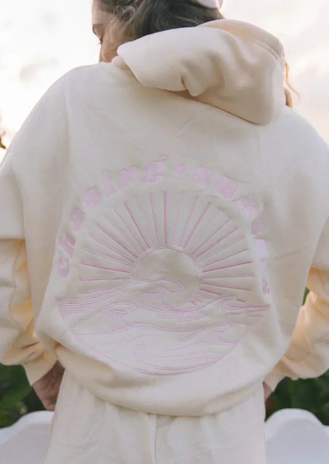 Strandinspireret Oversized Hættetrøje til Kvinder - Komfortabel og Trendy Bølgedesign-4