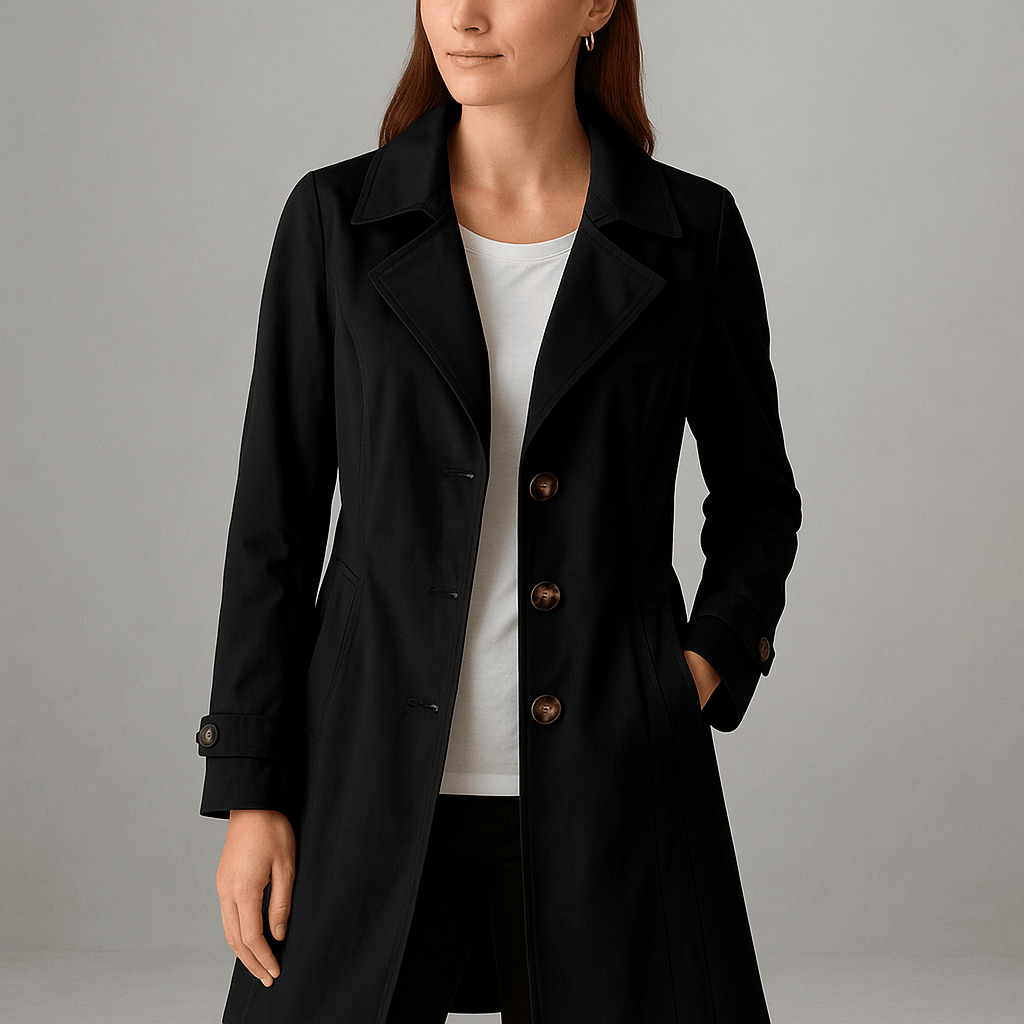 Sofie - Tidløs Trenchcoat i Letvægtsstof med Flatterende Pasform