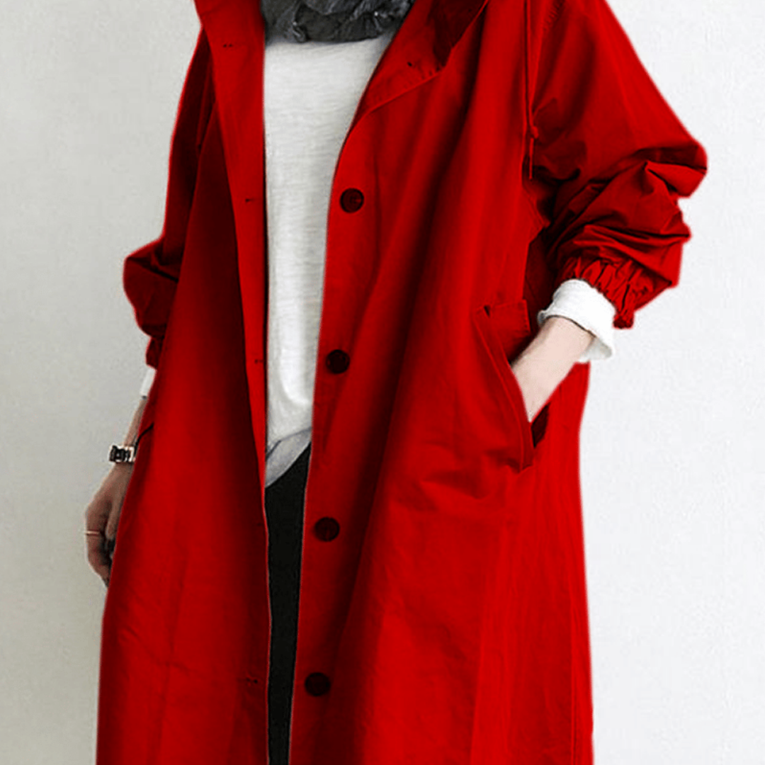 Variant image for Elegant Vandtæt Trenchcoat Til Kvinder - Stilfuld Lang Jakke Med Praktiske Lommer-57