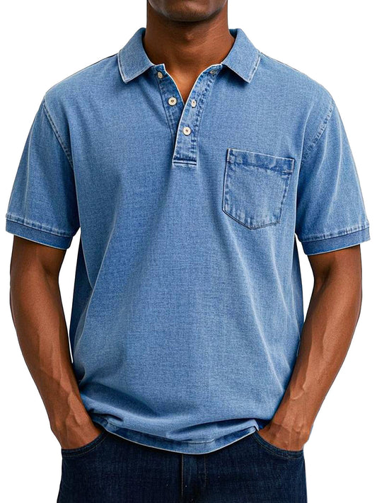 Henrik - Vintage Afslappet Poloskjorte til Mænd med Tidløs Retro-Charm