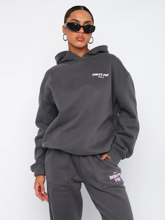 Oversized Hoodie Sæt Til Kvinder - Komfortabel, Blød & Åndbar Træning-1