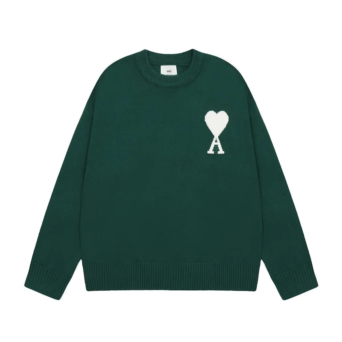 AMITALIE Unisex Pullover i 100% Uld Med Ikonisk Hjerte Design
