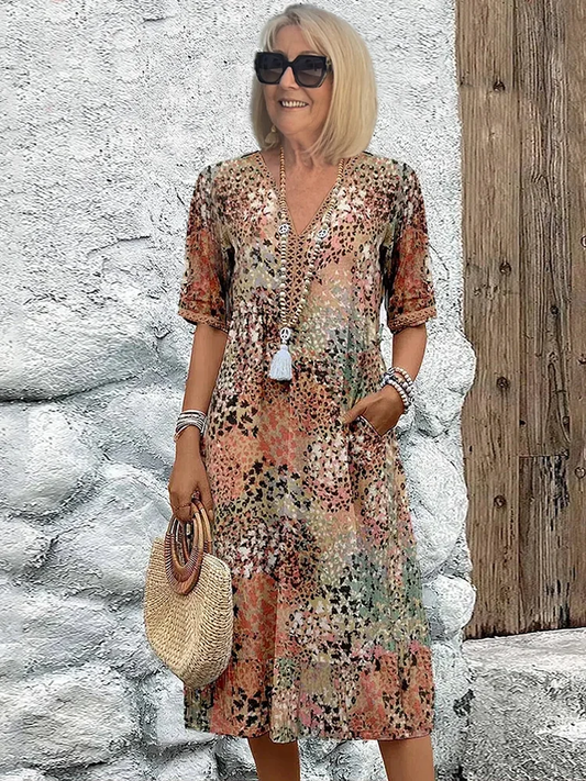 Nina | Vivid Midi Kjole | Elegant & Trendy Design