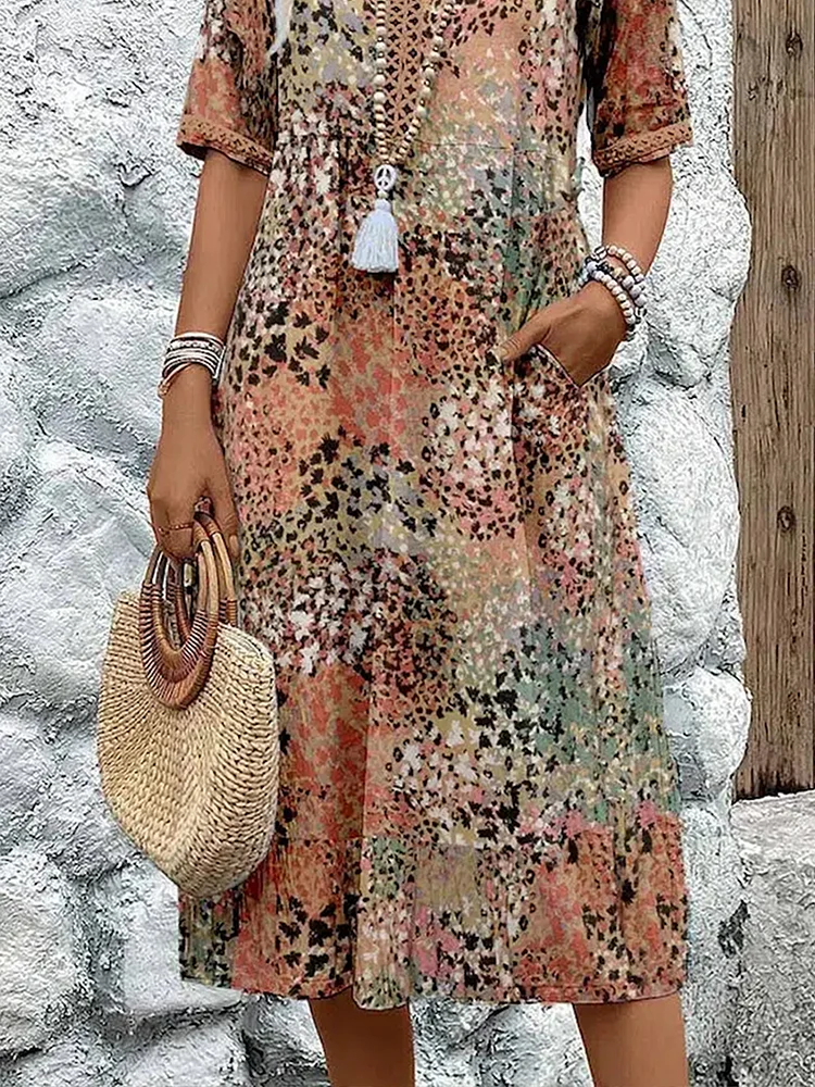 Nina | Vivid Midi Kjole | Elegant & Trendy Design