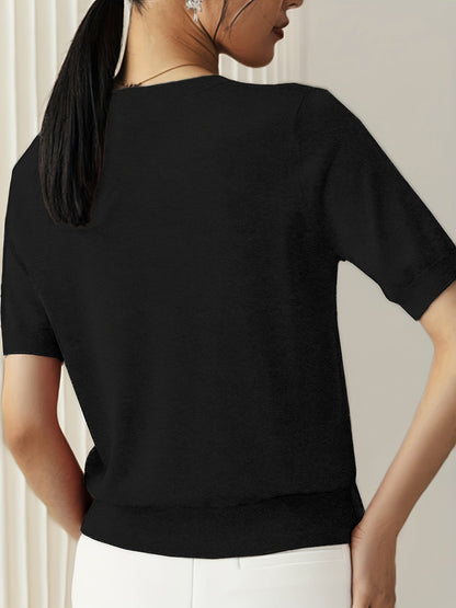 Trendy Casual T-Shirt Med Korte Ærmer - Letvægtsdesign Til Forår og Sommer