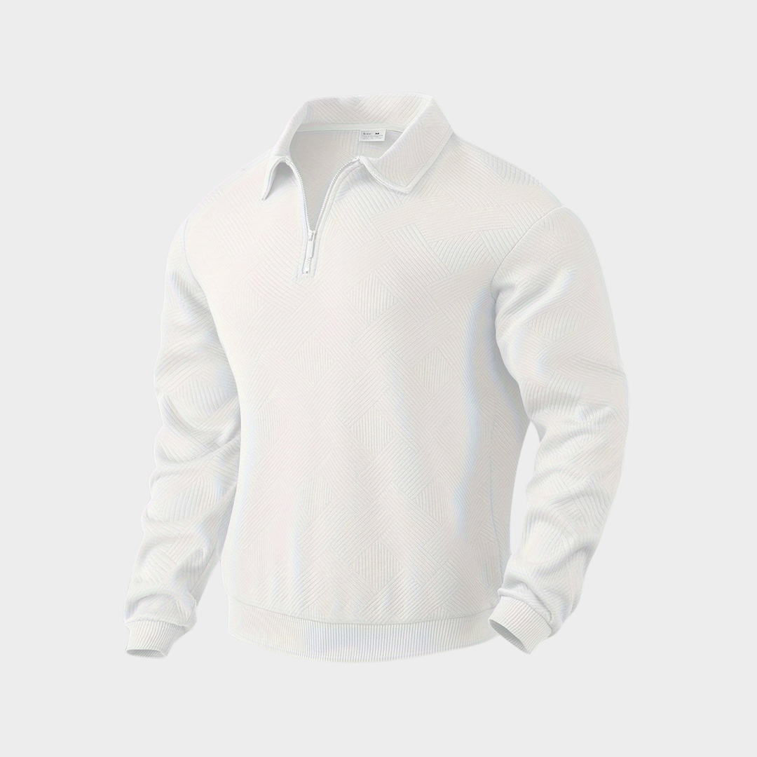 Variant image for Victor - Geometrisk Print Sweater Med Kvarte Zip, Varm Og Åndbar-25