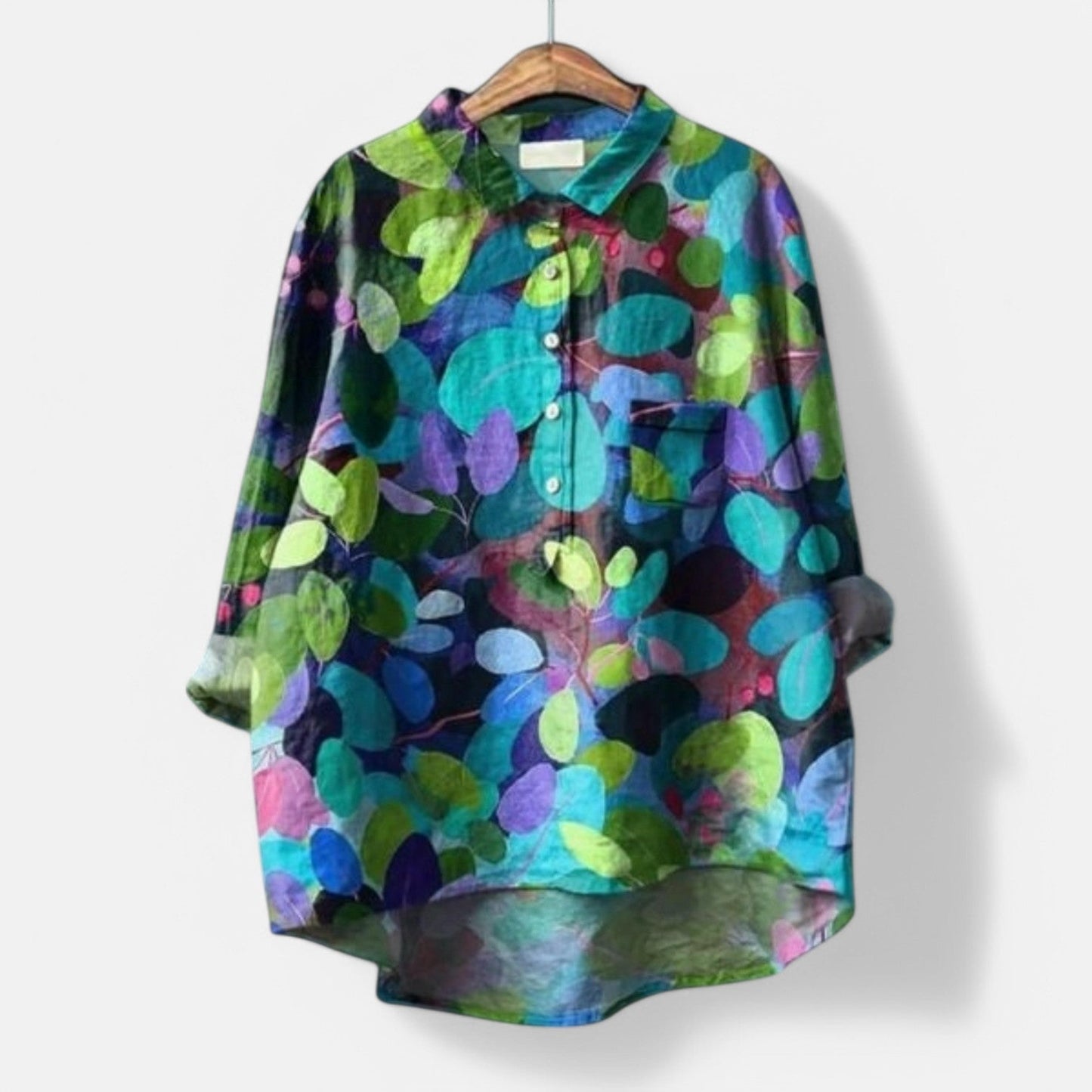 Kiara - Elegant Blomstret Bluse med Løs Pasform til Enhver Anledning