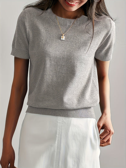 Trendy Casual T-Shirt Med Korte Ærmer - Letvægtsdesign Til Forår og Sommer