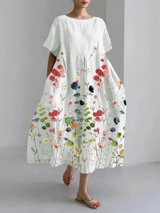 LILIANA - Casual Sommerkjole Med Blomsterdesign, Letvægts Og Behagelig Pasform