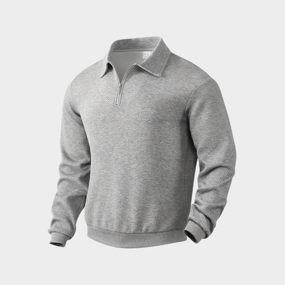 Variant image for Victor - Geometrisk Print Sweater Med Kvarte Zip, Varm Og Åndbar-13