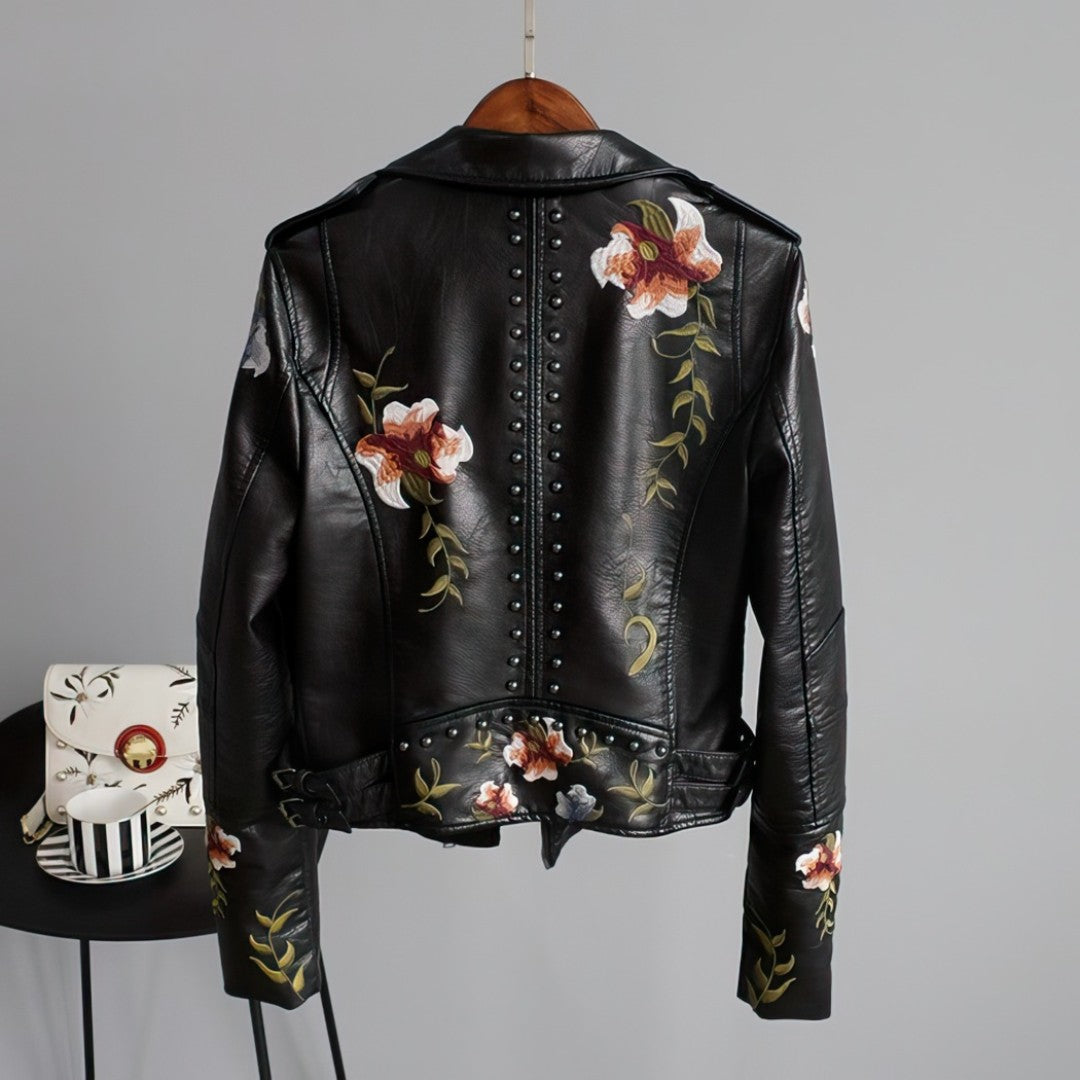 MADELENE – Blomstrende Bikerjakke