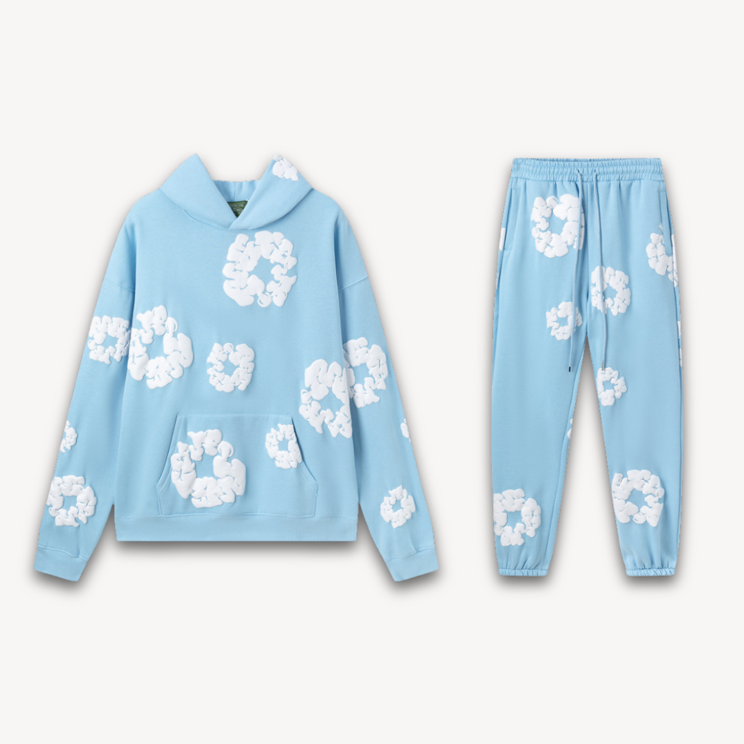 Variant image for Loravelle - Unisex Hoodie Og Jogger Sæt Med Blomsterdesign I Premium Bomuldsblanding-26