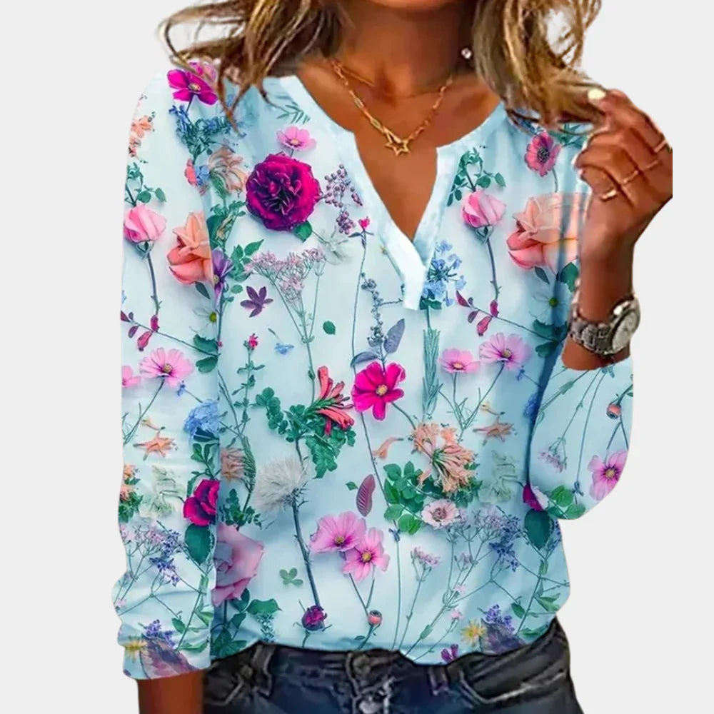 Kaja – Blomstret Casual Bluse til Kvinder