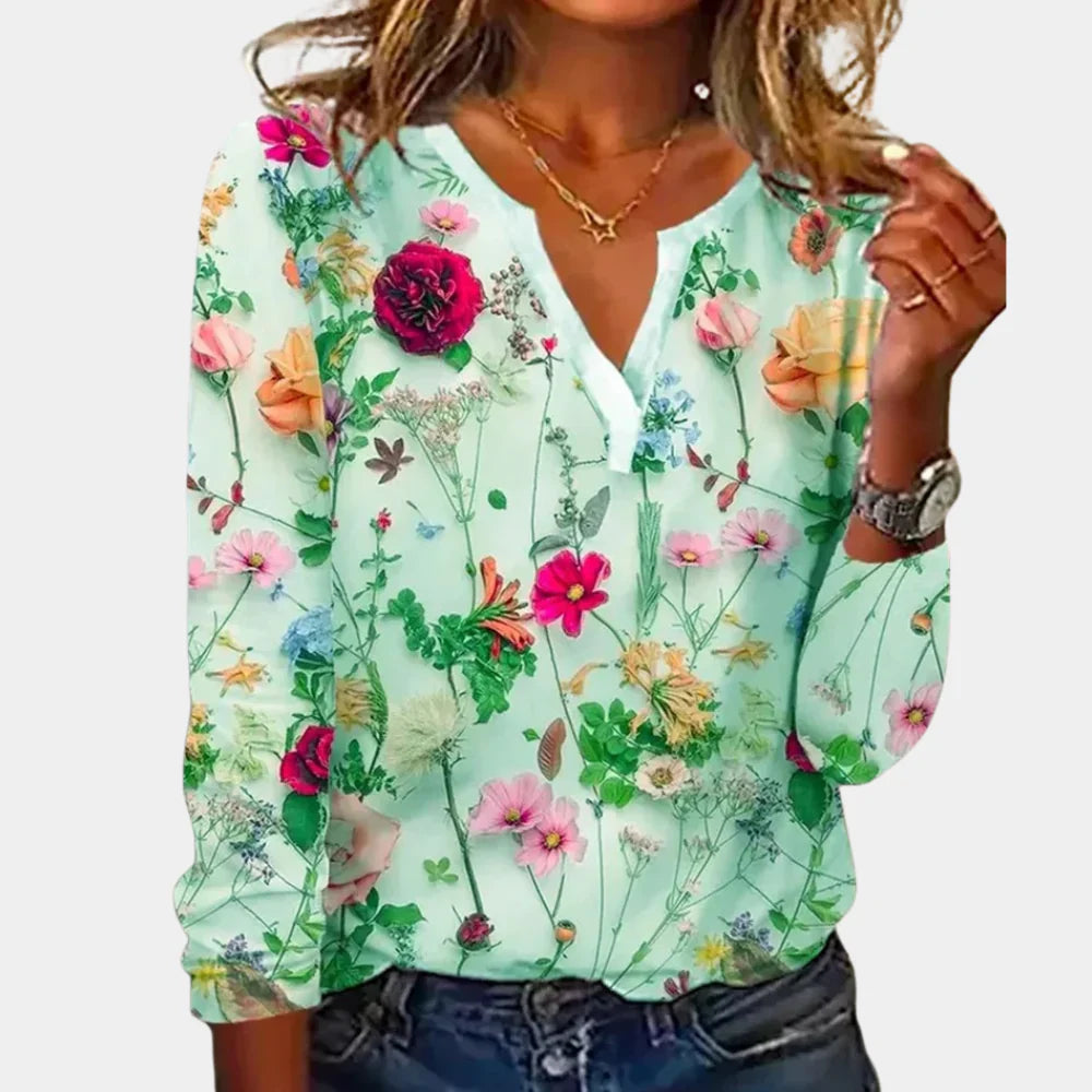 Kaja – Blomstret Casual Bluse til Kvinder